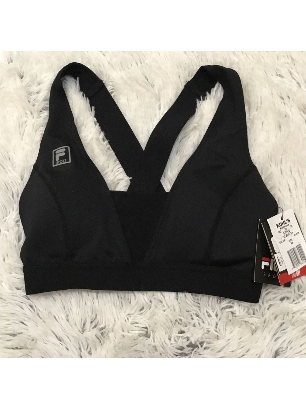 Fila Sport black workout cross back sport bra Woman’s size XS NWT